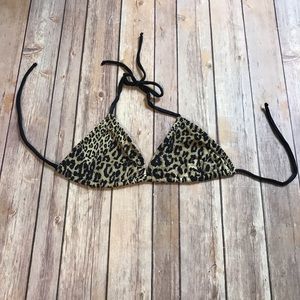 Cheeta print triangle bikini top
